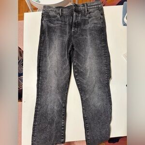 MOTHER  Washed Black Skinny Jeans
